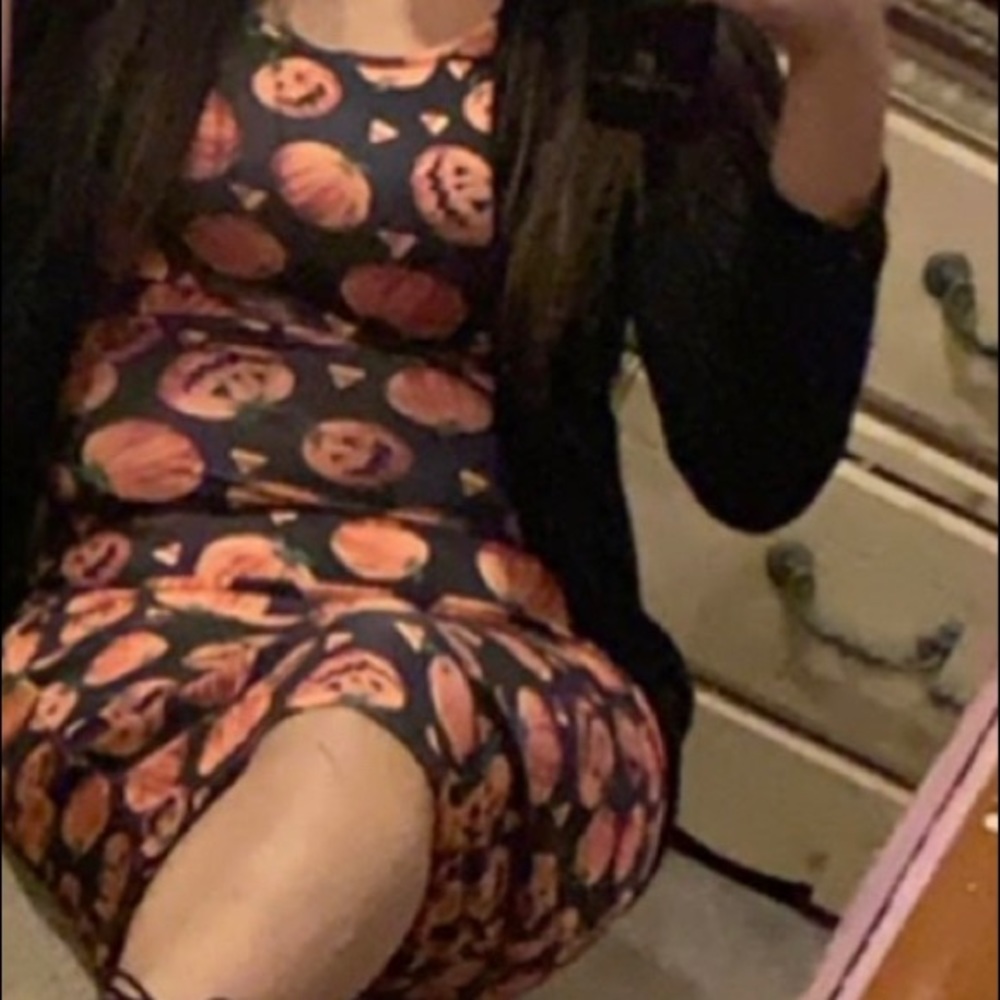 Bodycon Halloween Pumpkin dress, medium, worn once